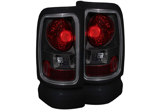 Anzo Dark Smoke Lens Tail Light Set 94-02 Dodge Ram - Click Image to Close